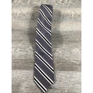 Express Gray & Black Striped Mens Neck Tie 3" Wide Casual Business Office NWOT